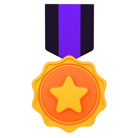 Medalla estrella  3D Icon