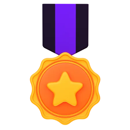 Medalla estrella  3D Icon