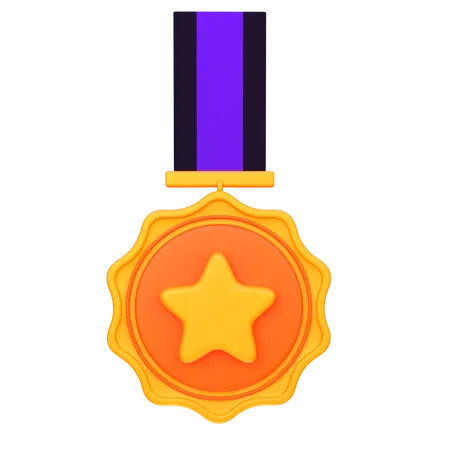 Medalla estrella  3D Icon