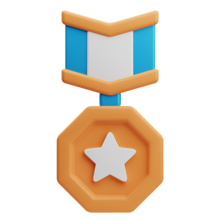 Medalla estrella  3D Icon