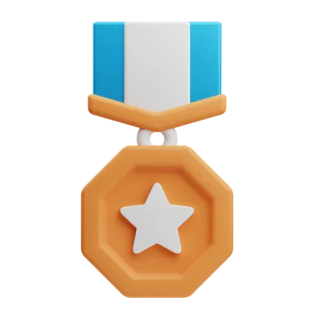 Medalla estrella  3D Icon