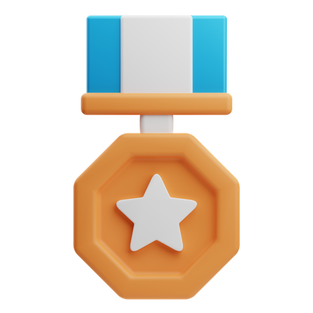 Medalla estrella  3D Icon