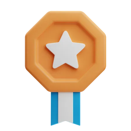 Medalla estrella  3D Icon