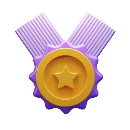 Medalla estrella  3D Icon