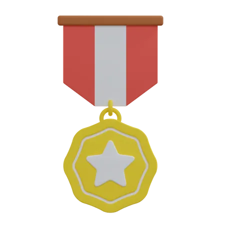 Ilustracion De La Insignia De La Medalla 3D Icon