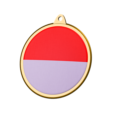 Insignia de medalla con la bandera de Indonesia  3D Icon