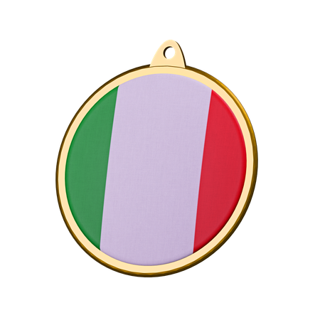 Insignia de medalla con la bandera de Italia  3D Icon