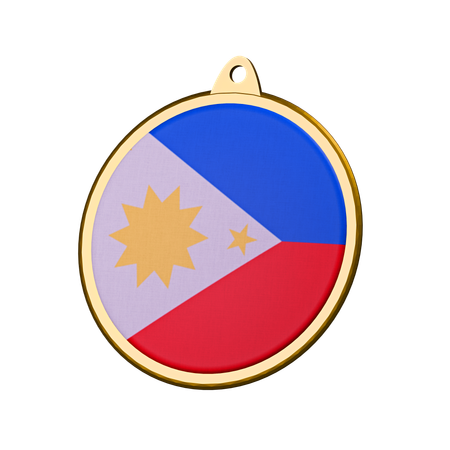 Insignia de medalla con la bandera de Filipinas  3D Icon