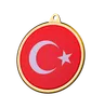 Insignia de medalla con la bandera de Turquía