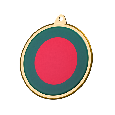 Insignia de medalla con la bandera de Bangladesh  3D Icon