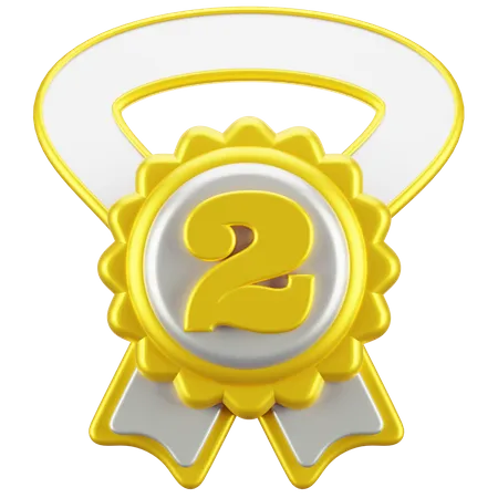 Medalla de segunda posición  3D Icon