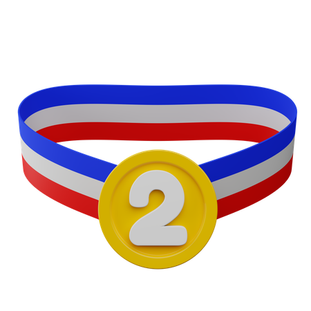 Medalla de segundo lugar  3D Illustration