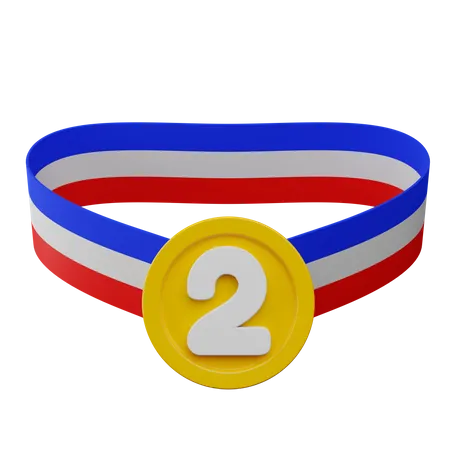 Medalla de segundo lugar  3D Illustration
