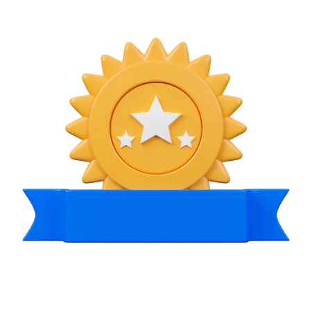 Medalla de tres estrellas  3D Icon