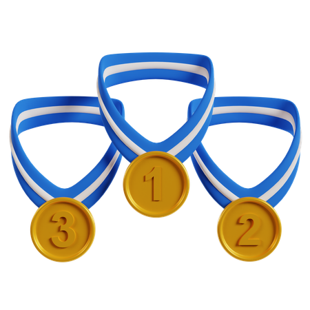 Ilustración de medallas deportivas  3D Icon