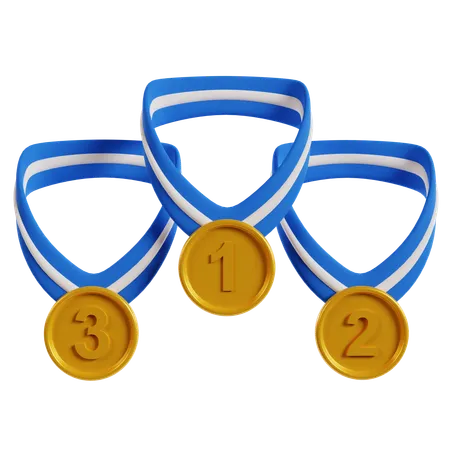 Ilustración de medallas deportivas  3D Icon