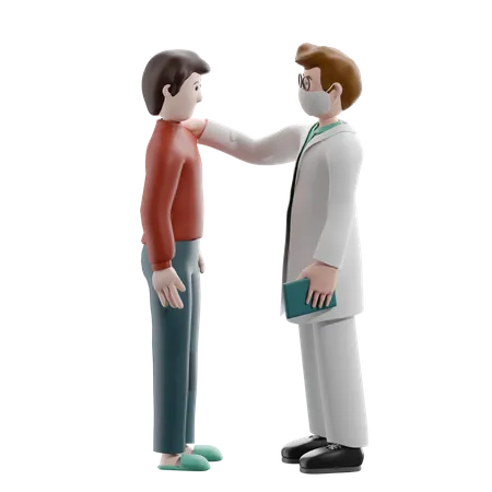 Médecin avec patient  3D Illustration