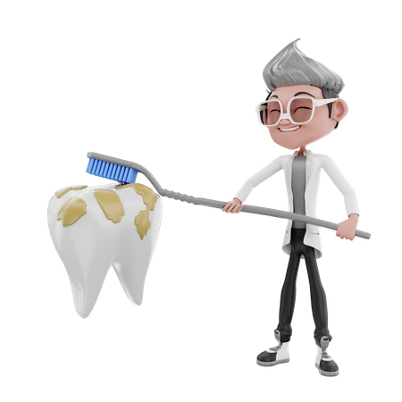 Médecin dentiste se brosser les dents  3D Icon