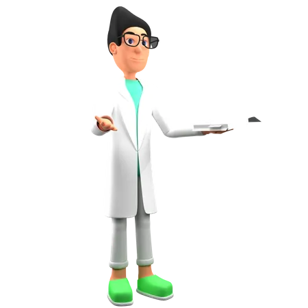 Médecin rédige une prescription médicale  3D Illustration