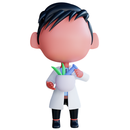 Médecin fabriquant des plantes médicinales  3D Icon