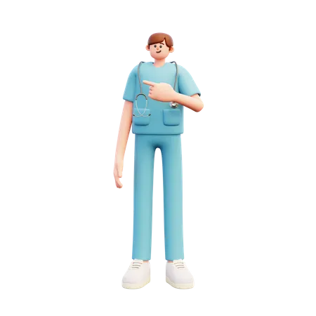 Docteur montrant quelque chose  3D Illustration