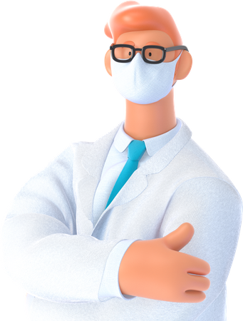 Médecin portant un masque  3D Icon