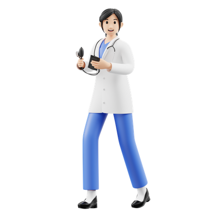 Médecin portant un tensiomètre  3D Icon