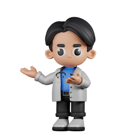 Médecin présentant  3D Illustration