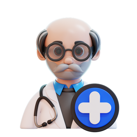 Médecin senior  3D Icon