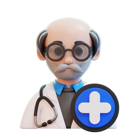 Médecin senior  3D Icon