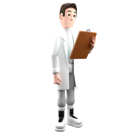 Docteur tenant un rapport de santé  3D Illustration