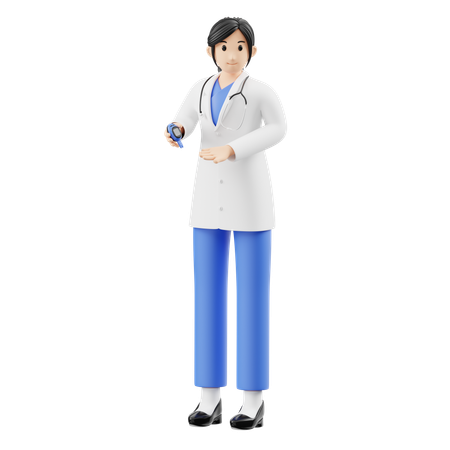 Médecin tenant un kit de test sanguin  3D Icon