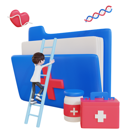 Médecin Trouver un dossier médical  3D Icon