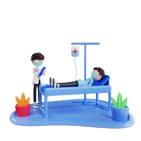 Médecin vérifiant le rapport du patient  3D Icon