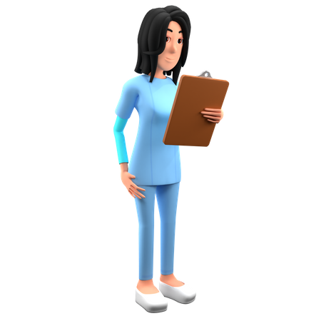 Médecin vérifiant le rapport médical  3D Illustration