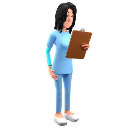 Médecin vérifiant le rapport médical  3D Illustration