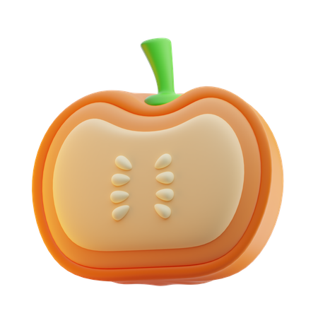 Media calabaza  3D Icon