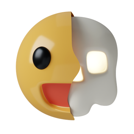Emoji de media calavera  3D Icon