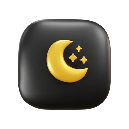 Clima de media luna y estrellas  3D Icon