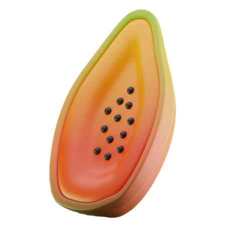 Media papaya  3D Icon