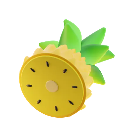 Media piña  3D Icon