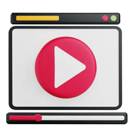3 D Media Player Icon Illustration With Transparent Background 3D Icon