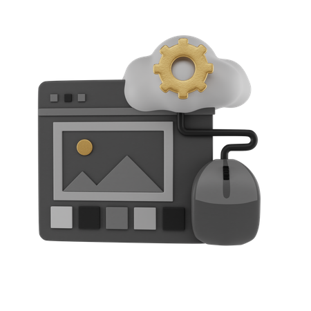 Médias cloud  3D Icon