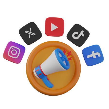 Réseaux sociaux  3D Icon