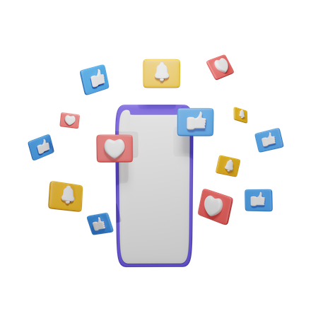 Médias sociaux en ligne  3D Icon