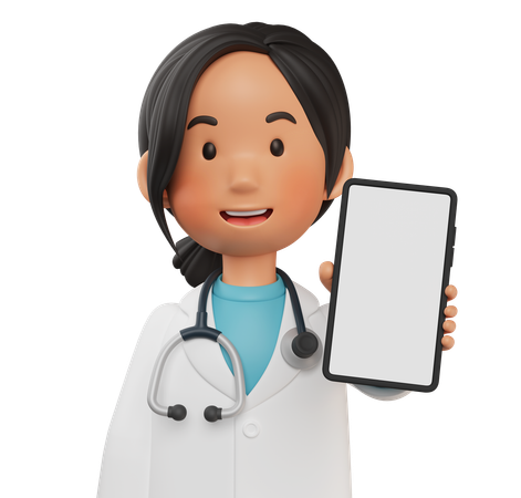 Médica mostrando celular  3D Icon