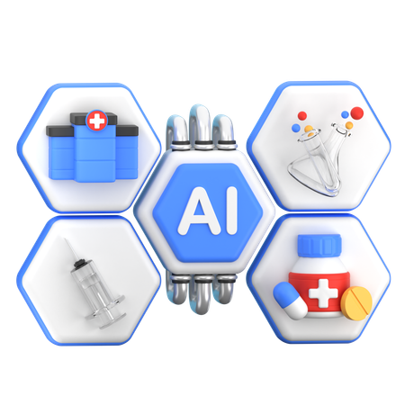 의료 AI 봇  3D Icon