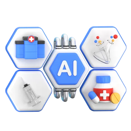 의료 AI 봇  3D Icon