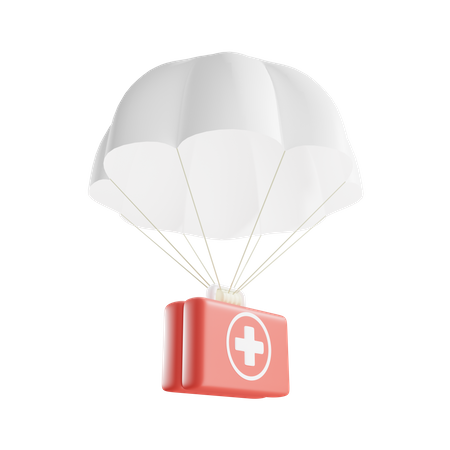 Medical airdrop 3D Illustration