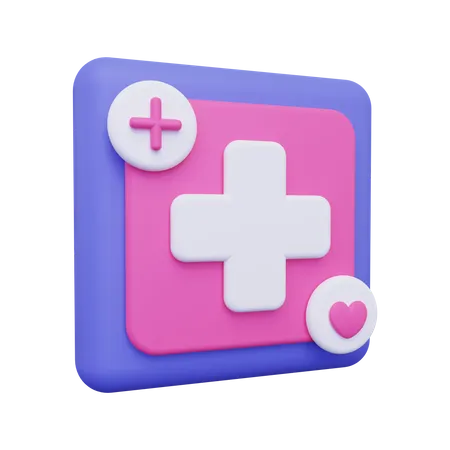Health App Icon 3D Illustration